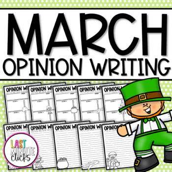 Preview of March and St. Patrick's Day Opinion Writing Prompts and Graphic Organizers