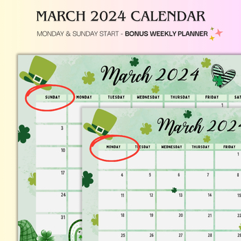 March calendar 2023 printable fillable, st Patricks weekly planner 2023 ...