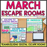 March Digital Escape Room Bundle Spring Break St. Patrick's Day