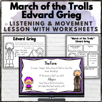 Preview of March of the Trolls - Listening & Movement Activity and Worksheets for Halloween