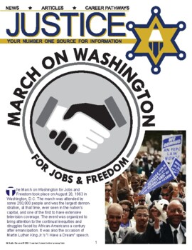 Preview of March on Washington - Criminal Justice Periodical and Worksheet with Accomm