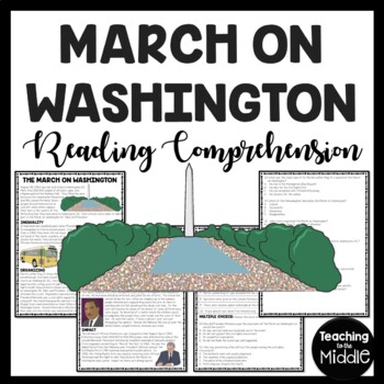 Preview of March on Washington with Martin Luther King Jr Reading Comprehension Worksheet