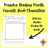 March's Reading Month- Favorite Book Character Activity