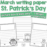 March writing paper with picture box solid lines St. Patri