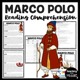 Explorer Marco Polo Biography Reading Comprehension Worksh