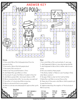 Marco Polo Crossword by Bow Tie Guy and Wife | TPT