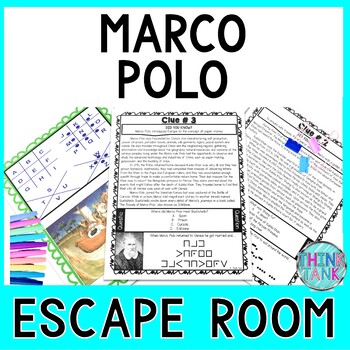 Preview of Marco Polo ESCAPE ROOM - Reading Comprehension - Ancient China