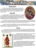 Marco Polo Worksheet