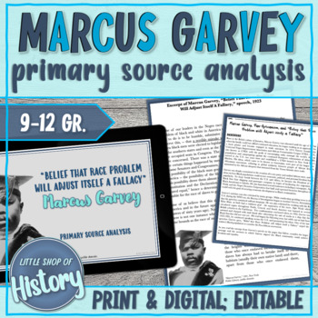 Preview of Marcus Garvey Civil Rights and Pan Africanism Primary Source Analysis