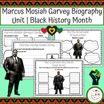 Preview of Marcus Mosiah Garvey Biography Unit | Black History Month