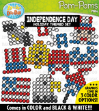 Independence Day Fuzzy Pom-Poms Clipart {Zip-A-Dee-Doo-Dah