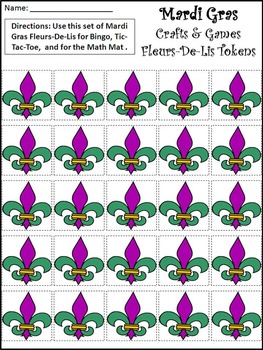 Mardi Gras Activities Mardi Gras Bingo Game Activity Bundle Color Bw