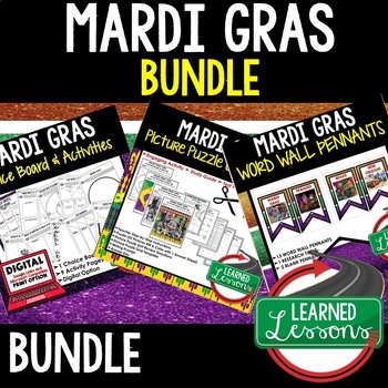 Preview of Mardi Gras Activities BUNDLE, Digital Distance Learning /Print