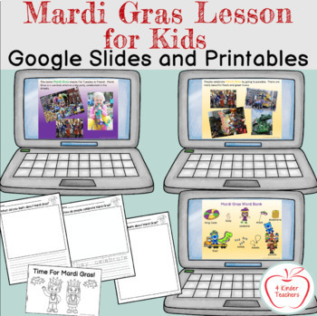 Preview of Mardi Gras Activities / Google Slides / Writing Templates / Printable Book