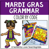 Mardi Gras Activities Grammar Coloring Pages - Parts of Sp