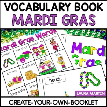 Preview of Mardi Gras Activity - Mardi Gras Vocabulary - Mardi Gras Words Writing Book