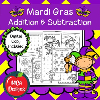 Preview of Mardi Gras Addition and Subtraction
