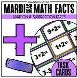 Mardi Gras Math Facts Task Cards