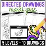 Mardi Gras Art Directed Drawing Worksheets
