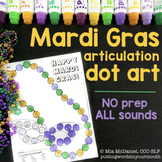 Mardi Gras Articulation Dot Art | ALL sounds NO prep