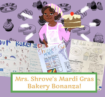 Preview of Mardi Gras Bakery (Paczki) Math Project Based Learning Packet
