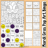 Mardi Gras Bingo Cards Game Pop Art Coloring Sheets Activi
