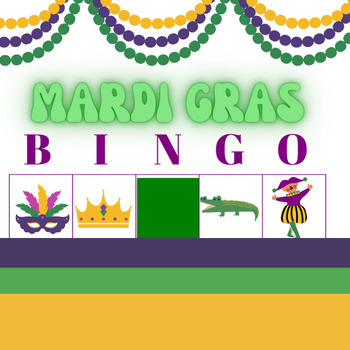 Preview of Mardi Gras Bingo Seasonal Activity Class Set Simply Starkey