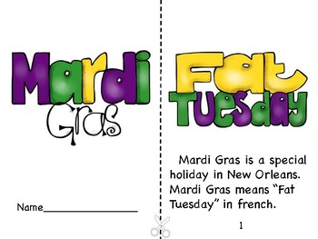 Preview of Mardi Gras Booklet