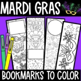 Printable bookmarks to color- Mardi Gras Bookmarks