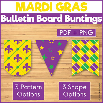 Mardi Gras Bulletin Board Borders and Banners - February Classroom Decor