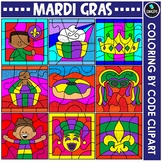 Mardi Gras - Coloring By Code Clip Art Set {Educlips Clipart}
