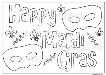 happy mardi gras coloring pages
