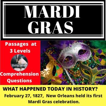 Preview of Mardi Gras Differentiated Reading Comprehension Passage Feb 27