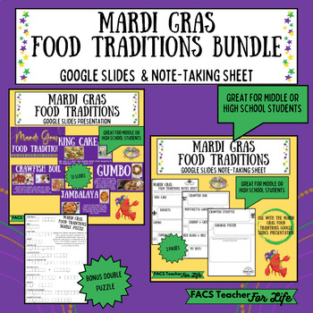 Preview of Mardi Gras Food Traditions Bundle - FACS, FCS, NO PREP, Middle or High School