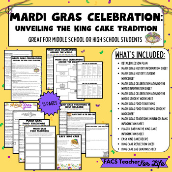 Preview of Mardi Gras: King Cake - Cooking, FACS, FCS, Middle or High School, Low Prep