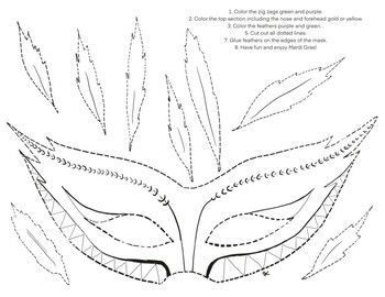 Preview of Mardi Gras Mask with Feather Cut Outs!