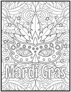 Mardi Gras Masks Coloring Pages | Mindfulness Mardi Gras Coloring Sheets