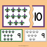 Mardi Gras Math Counting Activities Matching Number 1-10 C
