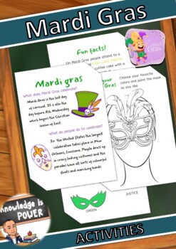 Preview of Mardi Gras Mini Pack (Readings, Craft, Activities, Puzzles)