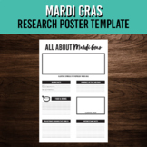 Mardi Gras Research Poster Template | Fat Tuesday Printabl