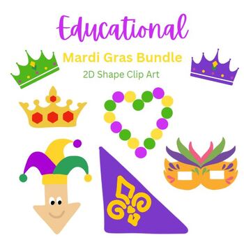 Preview of Mardi Gras 2D Shapes Clip Art BUNDLE