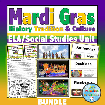 Preview of Mardi Gras Unit History, Tradition and Culture Activities Bundle