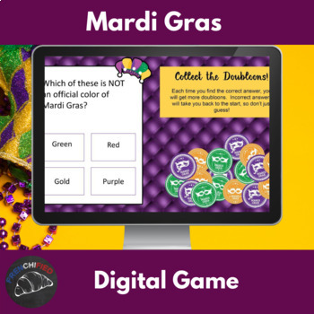 Preview of Mardi Gras customs and history self-correcting digital game - no prep!