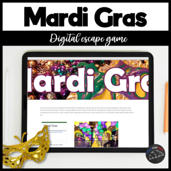 Preview of Mardi Gras digital escape game