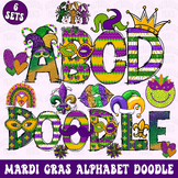 Mardi gras doodle letters png, mardi gras clip art, mardi 