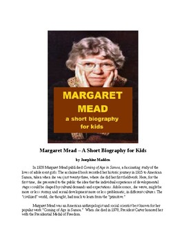 Preview of Margaret Mead - A Short Biography for Kids