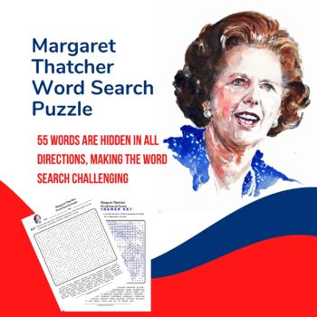 Preview of Margaret Thatcher Word Search Puzzle - British Politics - British History