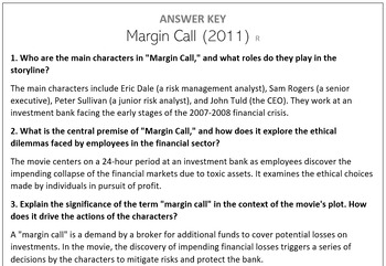 Preview of Margin Call (2011) - Movie Questions