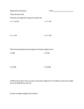 margin of error common core algebra 2 homework answers