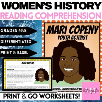 Preview of Mari Copeny Reading Comprehension Worksheets - Women's History